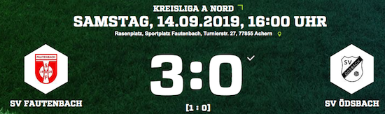 Spielbericht SV Ödsbach 14.09.2019