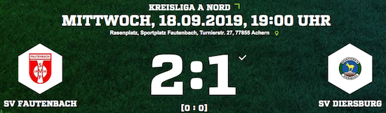 Spielbericht SV Diersburg 18.09.2019