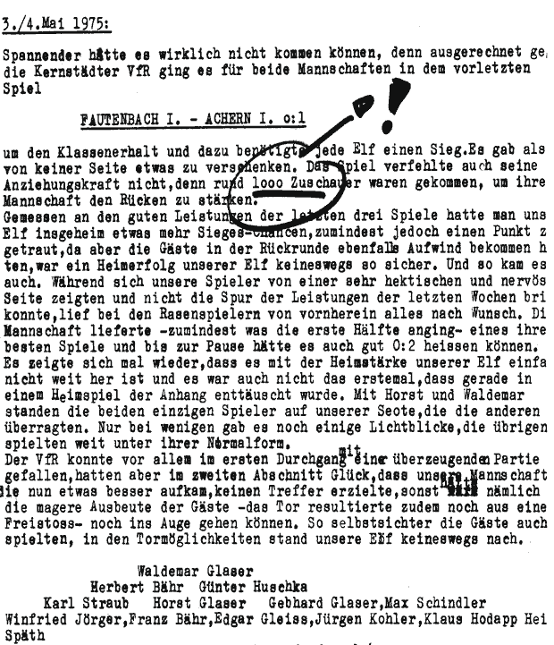 Auszug aus der Chronik des SVF Auszug aus der Chronik 1